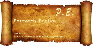 Petrasch Etelka névjegykártya